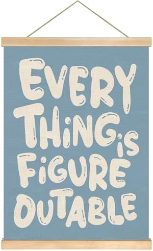 Everything is Figureoutable Inspirational Wall Art Decor, Positive Motivational by You+found+a+duck