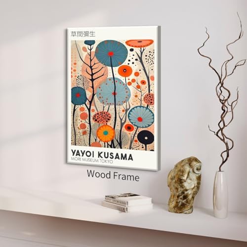 Yayoi. Kusama Framed Canvas Wall Art Vintage Japanese Painting Posters Tokyo - Image 5
