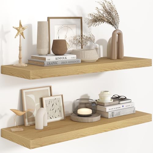 36 Inch Long Floating Shelves for Wall, 9.3 Inch Deep Floating Shelf by FunMemories