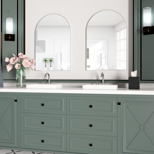 Arched Wall Mirror for Bathroom, Sliver Vanity Mirror Decor for Mantle - Image 3