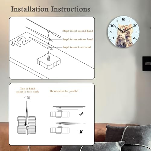 Wall Clock, 10 Inch Silent Non-Ticking Home Kitchen Decor, Battery Operated - Image 3