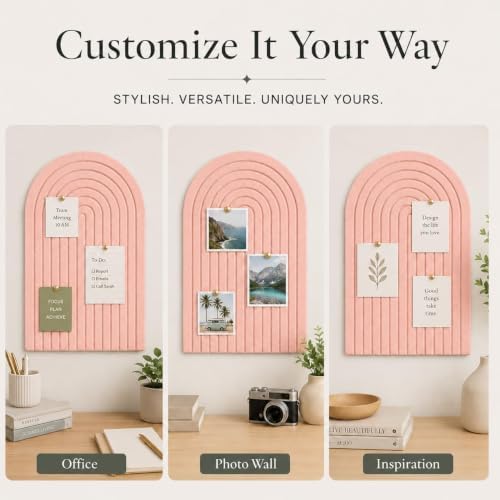 Large Arched Felt Bulletin Board, Sized 36" x 24" - Image 4