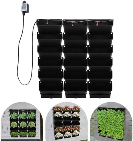 Self-Watering Wall-Mounted Planter, 18 Pots Wall Mounted Plastic Plant Grow Pot - Image 4