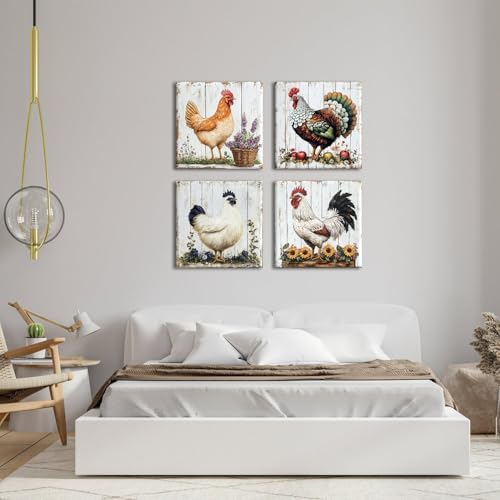 Large Kitchen Canvas Wall Art Rooster Pictures Wall Decor - Image 3
