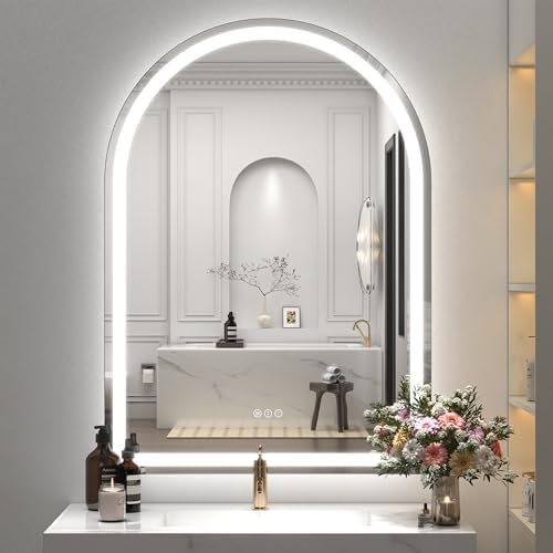 30x40 Inch Arch LED Bathroom Vanity Mirror by CHARMOR