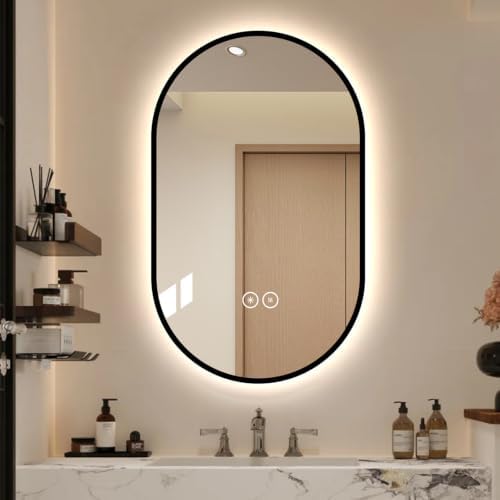 LAIYA 33x20 Inch Oval LED Bathroom Mirror by LAIYA
