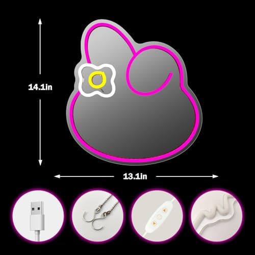Anime Melody Mirror Neon Sign Dimmable Led Neon Mirror Sign - Image 3