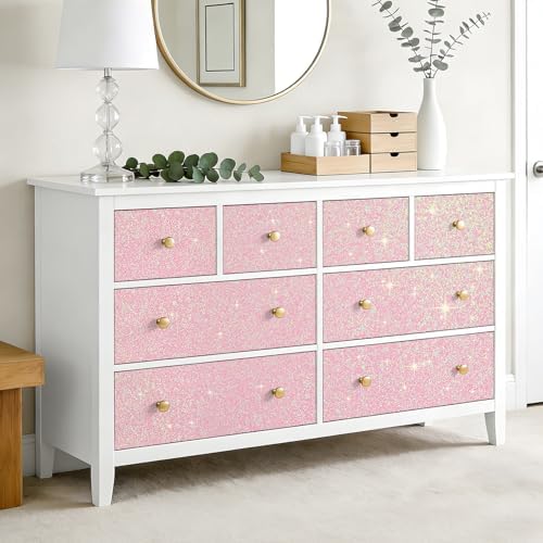 VEELIKE Pastel Pink Iridescent Glitter Wallpaper Peel and Stick Sparkly - Image 5
