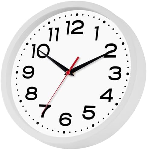 Roymnie 8 Inch Small Wall Clock, Battery Operated Silent Non Ticking White - Image 3