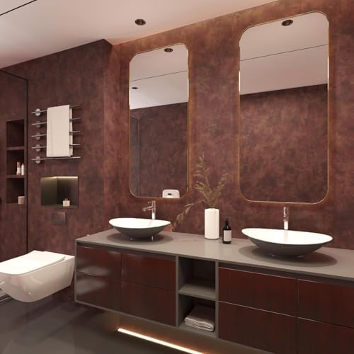 BAYYA Red Wallpaper Stick and Peel Metallic Copper/Gold Contact Paper - Image 7