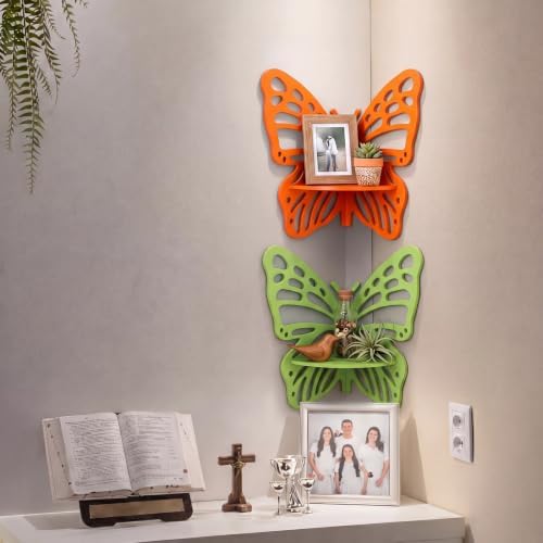 Novabright 3 Pcs Butterfly Floating Corner Shelves Butterfly Wall Mounted - Image 5