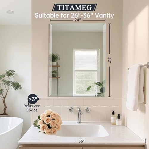 24x32 Inch Frameless Wall Mirror - Image 2