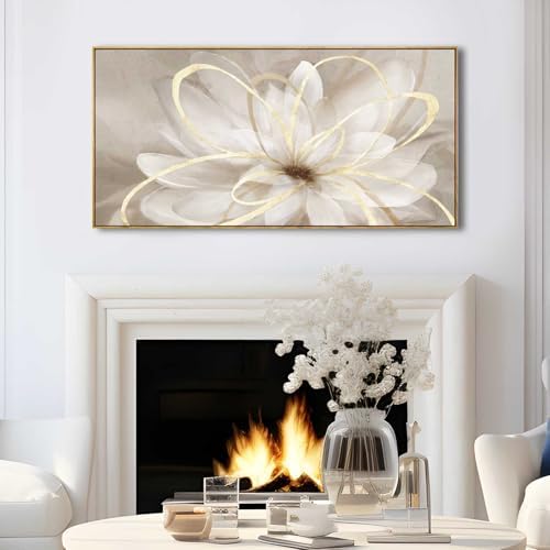 Framed Abstract Wall Art Gold Pictures Wall Decor Line Painting on Canvas 20"x - Image 6