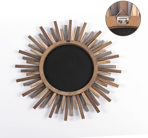 18 Inch Boho Sunburst Mirror, Decorative Rustic Farmhouse Wall Decor - Image 5