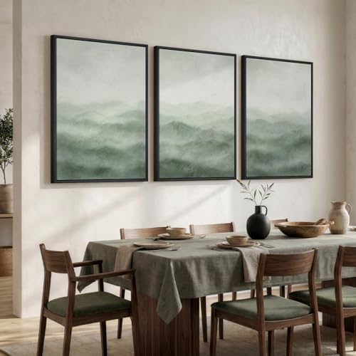 Large Framed Green Abstract Wall Art - Image 2