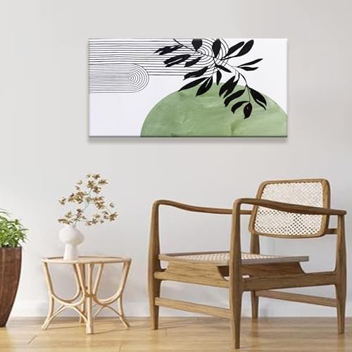 TAIJXAGSG Abstract Boho Green Wall Art Modern Canvas Art Wall Decor Artwork - Image 6