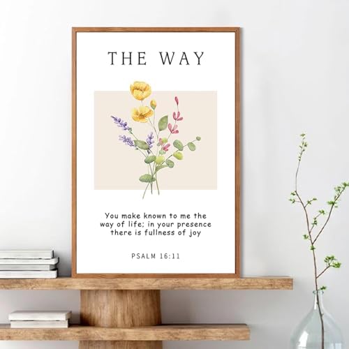 CHDITB Bible Verse Floral Framed Canvas Wall Art Set, Scripture Wall Decor - Image 5