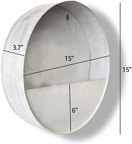Vandue Modern Home Round Living Wall Mounted Galvanized Steel/Zinc - Image 4