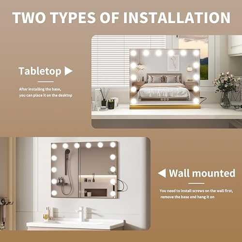 Vanity Mirror with Lights 19.7''x16.6'' Makeup Mirror with Lights Lighted Up - Image 5
