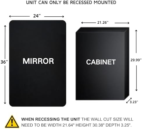TEHOME Farmhouse Black Recessed Medicine Cabinet - Image 2