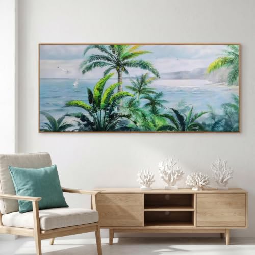 Anolyfi Palm Tree Picture Green Tropical Wall Art by Anolyfi