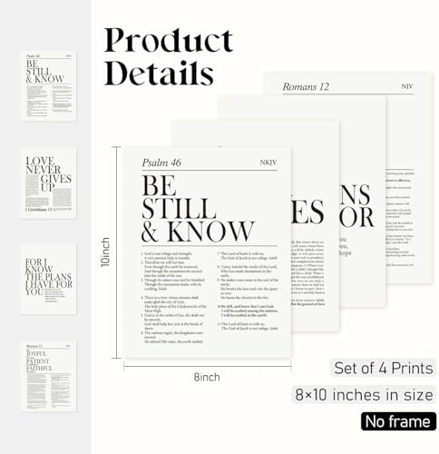 Locomiss Black and White Christian Wall Art Decor, Modern Bible Verse Prints - Image 2