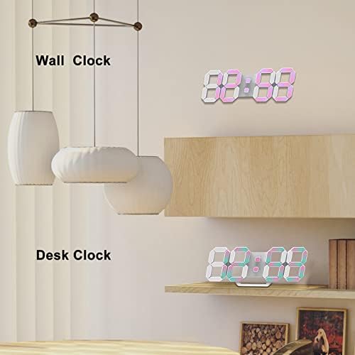 Deeyaple Led Digital Alarm Clock 3D Small Wall Clock Snooze Dimmable Time - Image 7