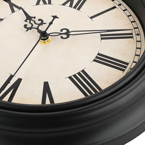 Plumeet Extra Large Retro Wall Clock, Roman Numerals, Battery Operated - Image 3