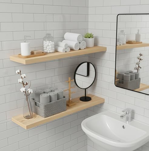 Lufia Floating Wall Shelves, MDF - Image 2