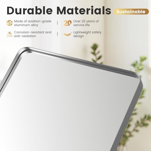 30" x 36"Brushed Nickel Bathroom Mirrors - Image 3
