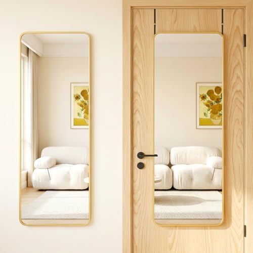 Antok 58"x20" Over the Door Full Length Mirror, Hang or Floor Stand by AntokMirror