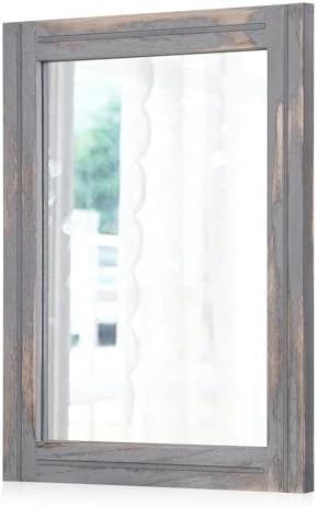 AAZZKANG Wood Framed Mirror Rectangular Rustic Wall Mirrors Decorative Large by AAZZKANG