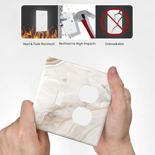 Wallplates Beige Marble Pattern 1 Toggle 1 Duplex Switch Plate Electrical GFCI - Image 6