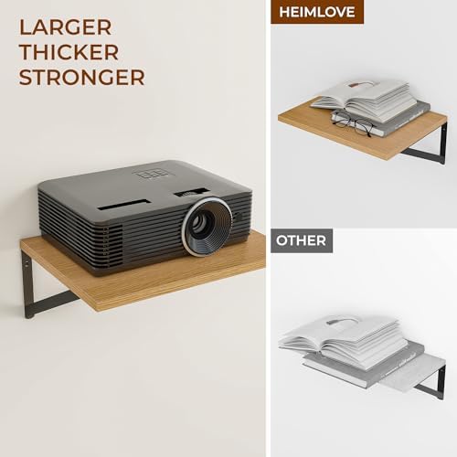 Heimlove 24W x 12D Deep Floating Shelves Set of 3 Oak - Image 5