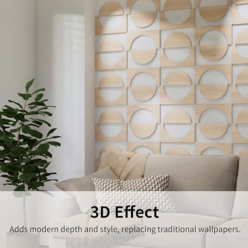 Decorative Modular Fretwork 3D Wall Panels, Half Circle Oak - Image 5