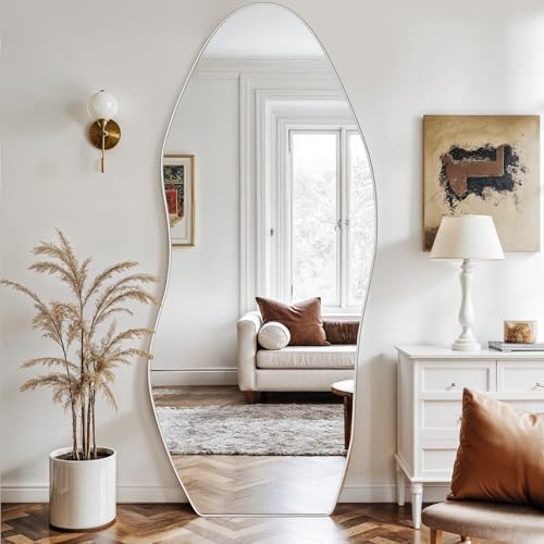 Antok Irregular Full Length Mirror, Standing Hanging Leaning Irregular Mirrors - Image 2