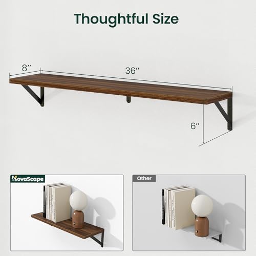 Floating Shelves, 8 Inch Deep Rustic Book Shelf - Image 2