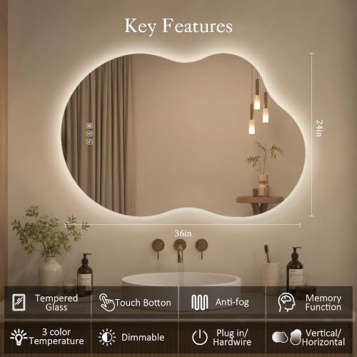 Saliwa Cloud LED Mirror for Bathroom - Image 2