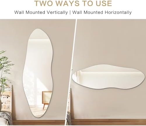 Niccy Wavy Full Length Mirror, Irregular Wall-Mounted Mirror - Image 4