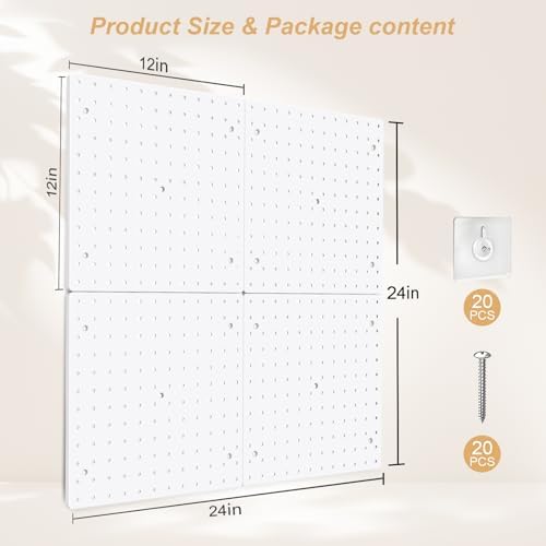 FZK Plastic Pegboard Wall Organizer Kit, 4 Pack - Image 2
