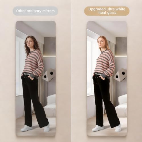 47" x 16" Full Length Body Mirror Wall Mounted, Over The Door Hanging Mirror - Image 6