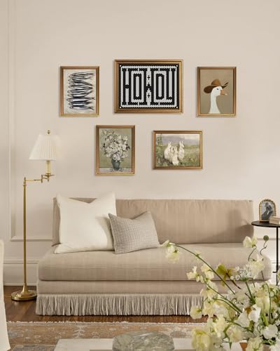 KBKBART Gold Framed Funky Big Howdy Canvas Wall Art Western Modern Decor - Image 6