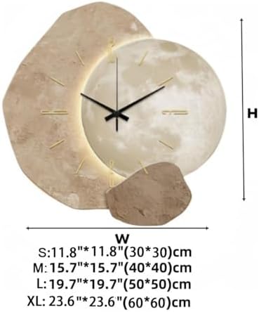 Silent Moon Wall Clock Creative Quiet Wall Clock Digital No Light Version Ready - Image 4
