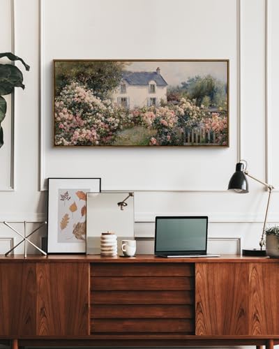 InSimSea Extra Large Framed Vintage Wall Art, Cottage Rose Garden - Image 4
