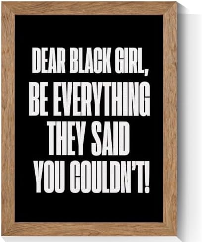 Golden Framed Be Everything They Said You Couldn't Motivational Canvas Wall Art by Handmade