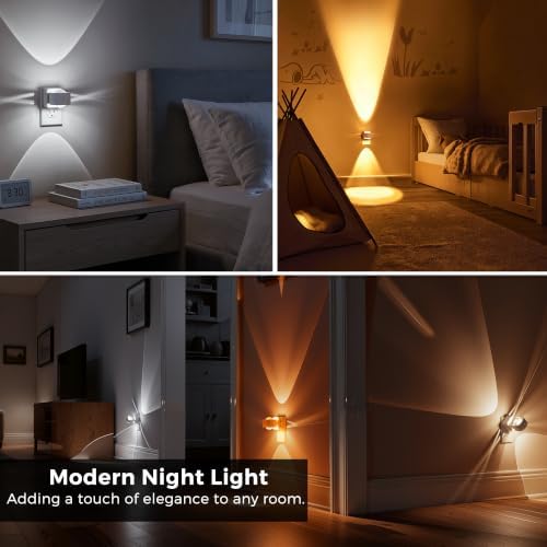L LOHAS LED Night Light Projector, Night Lights Plug into Wall 3CCT 2 Pack - Image 5