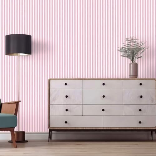 Colarr Pink Striped Peel and Stick Wallpaper 17'' x 118'' Contact Paper - Image 3
