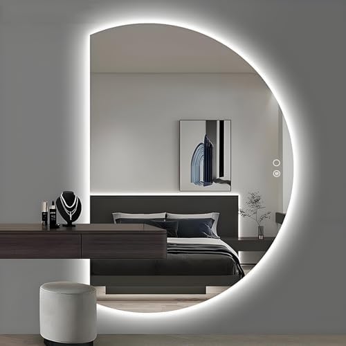 43.3" x 30" Modern Half Moon LED Mirror - Image 4