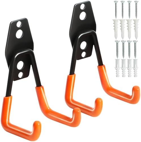 KURUI Heavy Duty Wall Hook for Hanging, 2 Pack Garage Tool Organizer Wall Mount by KURUI