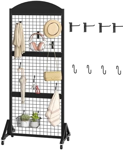 CHOEZON Grid Wall Panel 5.7’ x 2’ FT Grid Display Rack, Movable Gridwall by Choezon